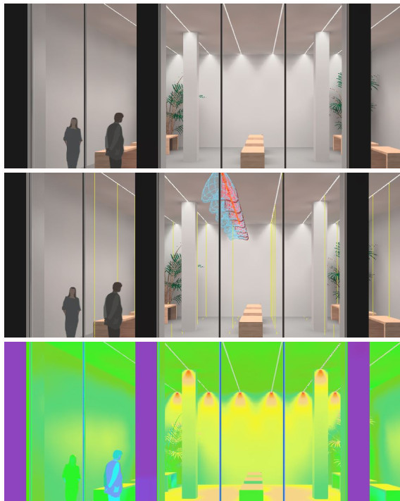 Image of light-analysis calculation of a conceptual store